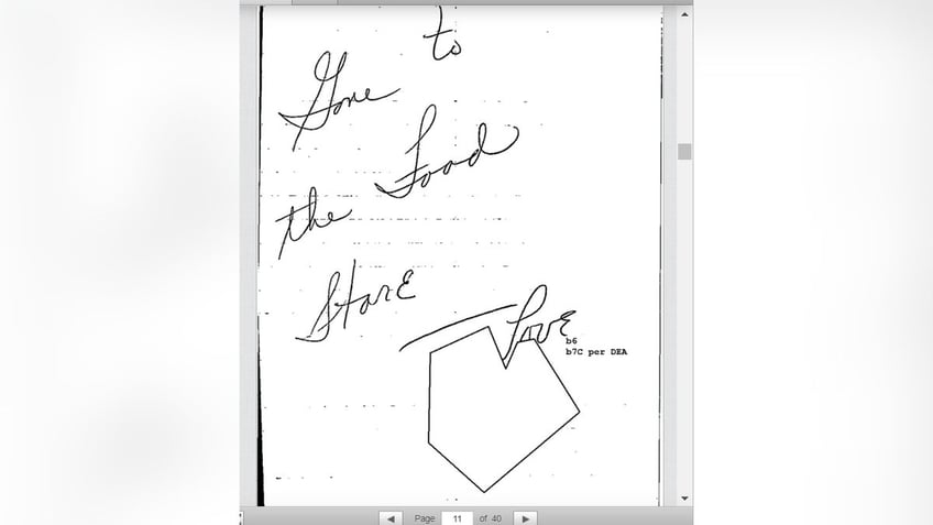 Many of the letters in the steno notebook were signed "love" with a redacted name.