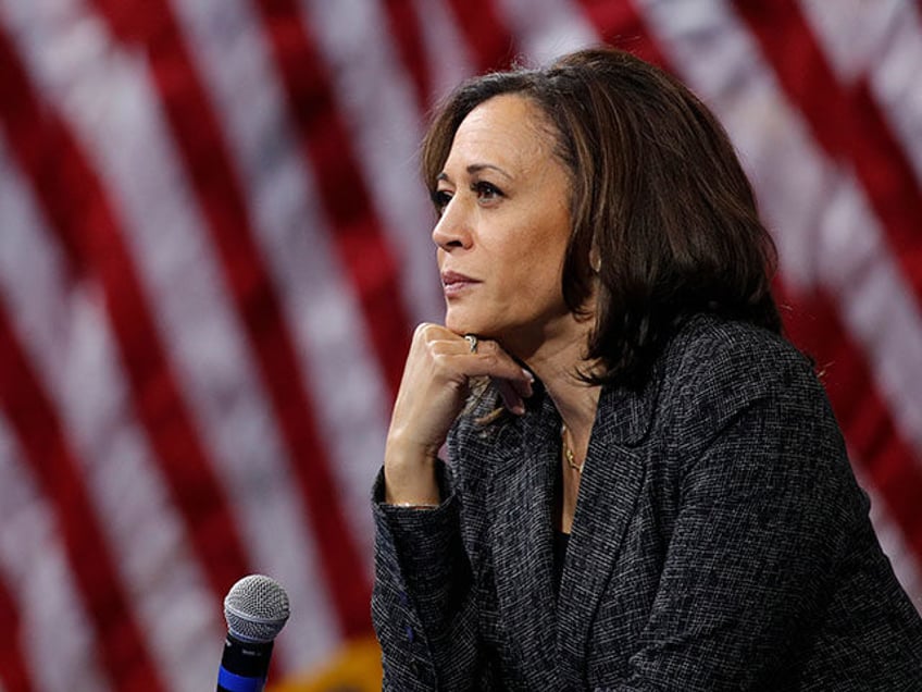 In this Oct. 2, 2019, file photo, then -Democratic presidential candidate Sen. Kamala Harr