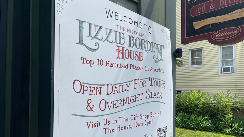 Lizzie Borden house sign Fall River, Massachusetts