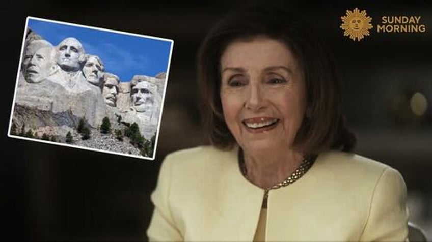 interviewer laughs at pelosi for saying biden should be on mount rushmore