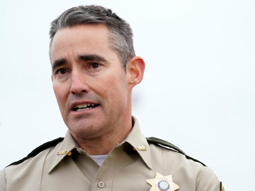 Dallas County (Iowa) Sheriff Adam Infante speaks outside Perry High School in Perry, Iowa., Thursday, Jan. 4, 2024, after a shooting at the city's high school. (AP Photo/Andrew Harnik)