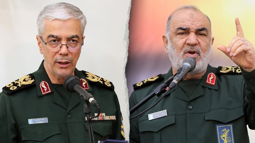 Gen. Hossein Salami, the leader of Iran's paramilitary Revolutionary Guard and Gen. Mohammad Bagheri, the chief of staff of Iranian armed forces.