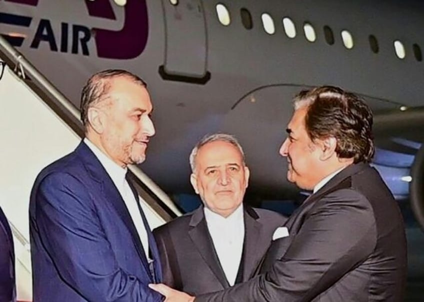 Iranian Foreign Minister Hossein Amir-Abdollahian's (left) visit to Pakistan comes as the neighbours seek to de-escalate after cross-border strikes threatened relations