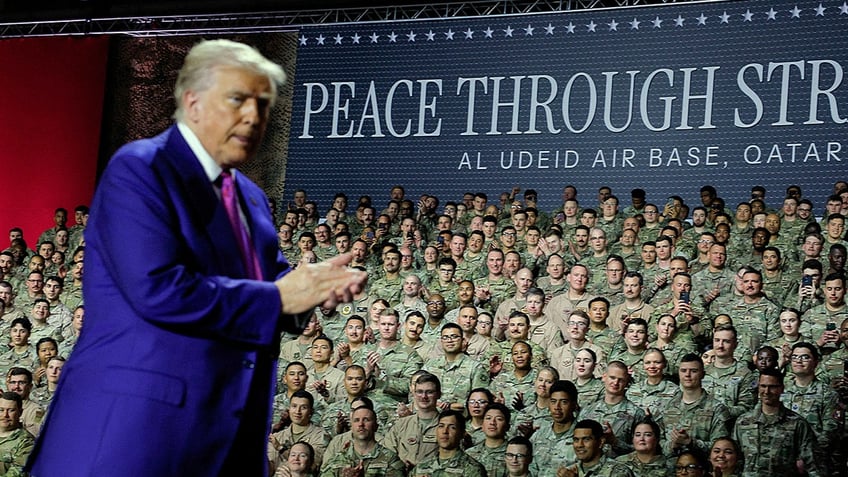 Trump at Al Udeid air base in Qatar