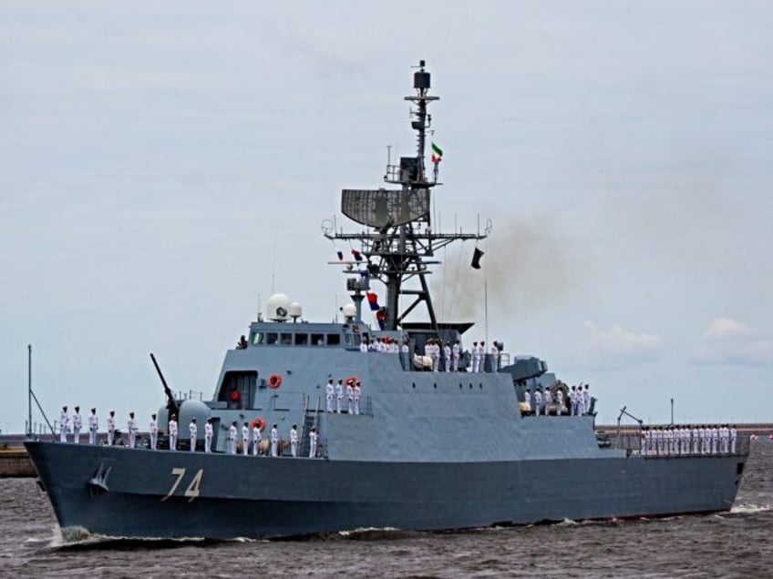 Iranian frigate "Sahand" of the Southern Fleet of the Islamic Republic of Iran Navy takes