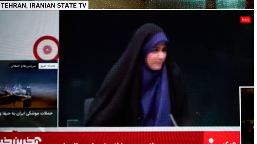 The building that houses Iran's state-run television in Tehran was hit by an Israeli airstrike on Monday, Iran's state-run news agency reported.