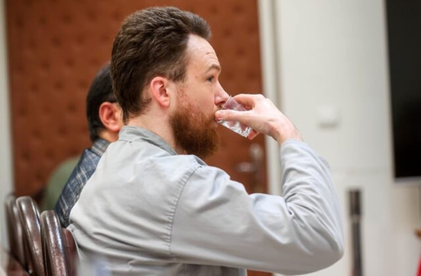 Swedish European Union diplomat Johan Floderus during the final hearing in his trial, at a court in Tehran