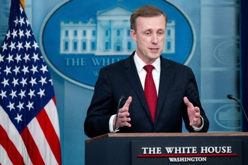 National Security Advisor Jake Sullivan speaks to media in the White House on October 1, 2