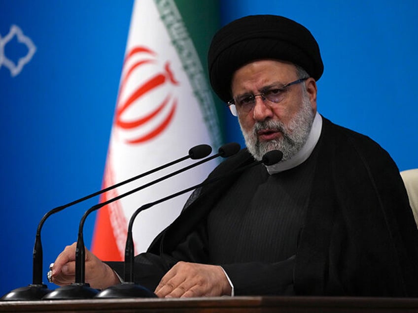 Iranian President Ebrahim Raisi speaks during a press conference in Tehran, Iran, Tuesday,