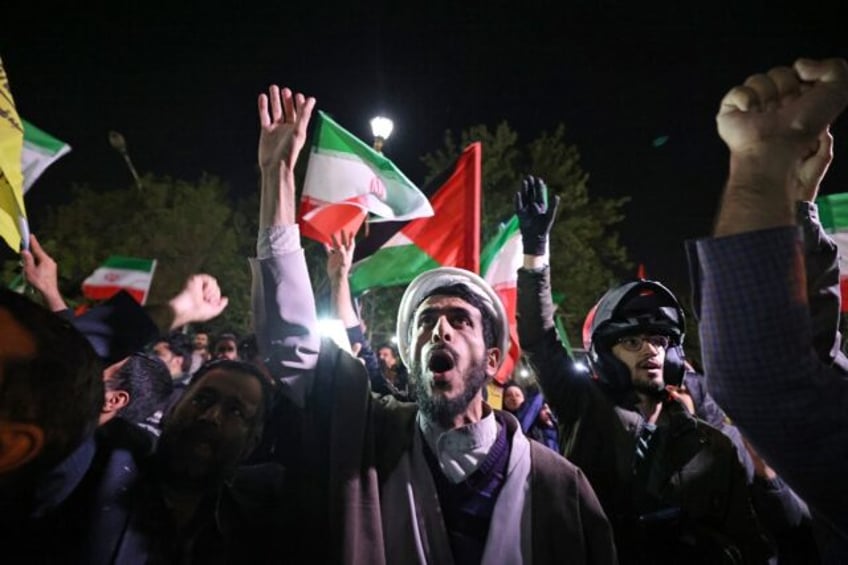 There were celebrations in Tehran after Iran launched a direct attack on Israel late on Ap