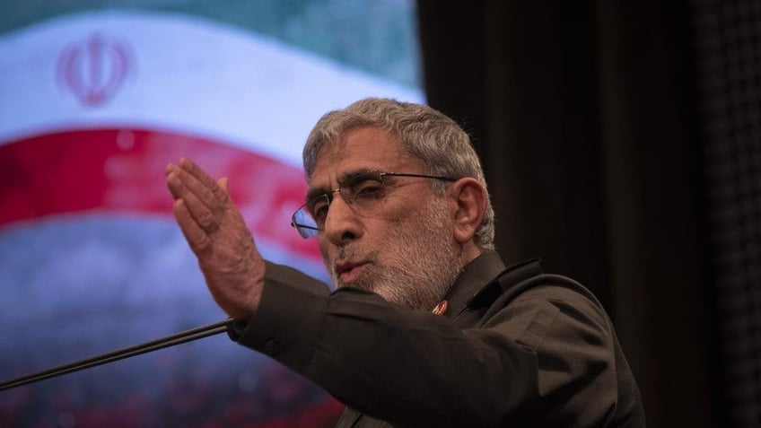 IRGC chief Esmail Qaani speaking