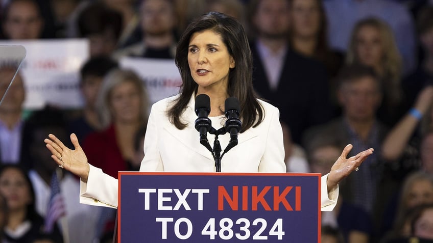 Nikki Haley speaking at rally 