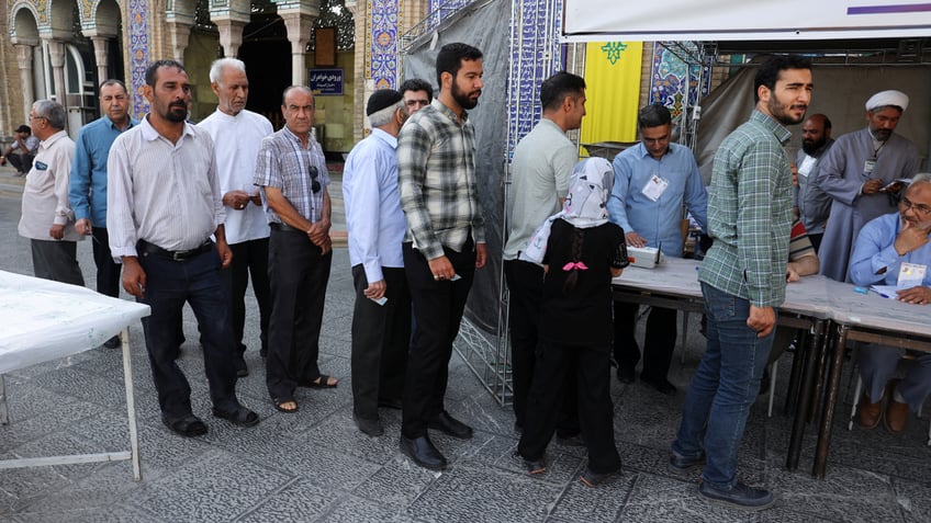 Voters in line