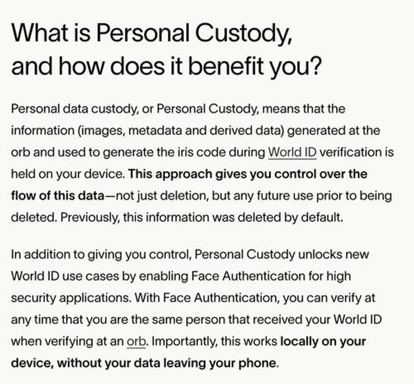 is worlds biometric id model a threat to self sovereignty