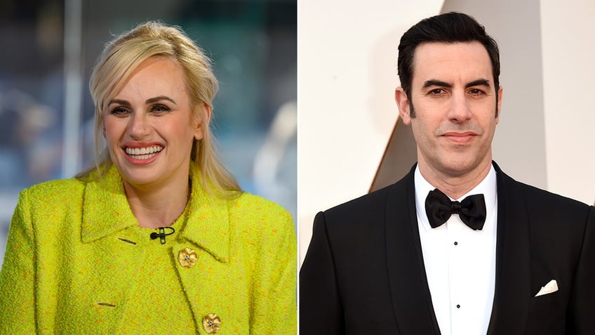 Rebel Wilson, Sacha Baron Cohen side by side