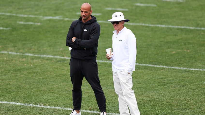 Robert Saleh and Woody Johnson