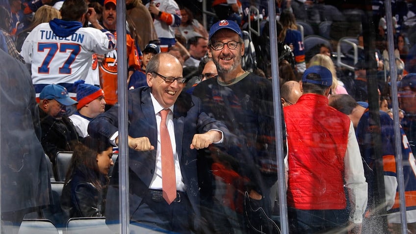 Jon Ledecky cheering Islanders on