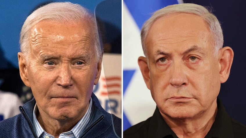 Biden and Netanyahu split image