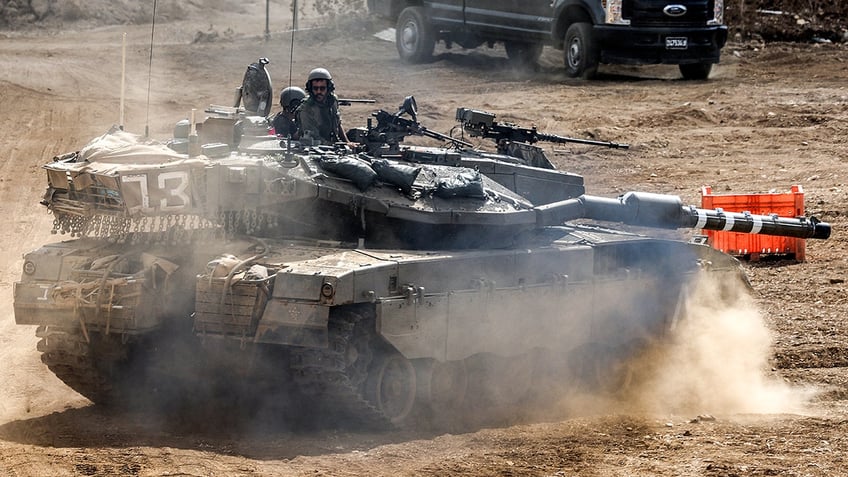 Israeli tank moves near border with Lebanon