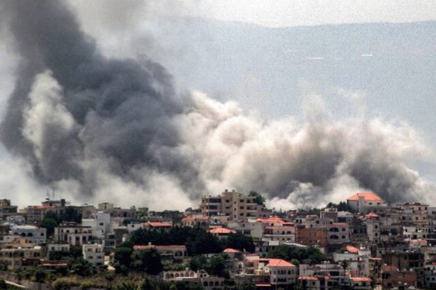 Smoke billows over a Lebanese village earlier this week amid ongoing cross-border hostilit