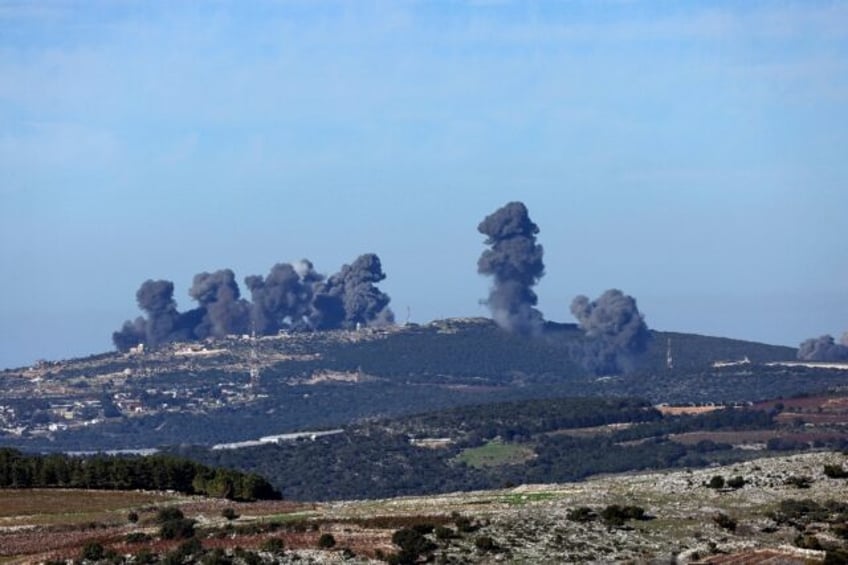 Smoke billows over southern Lebanon following artillery fire by the Israeli army on hills near the town of Marwahin