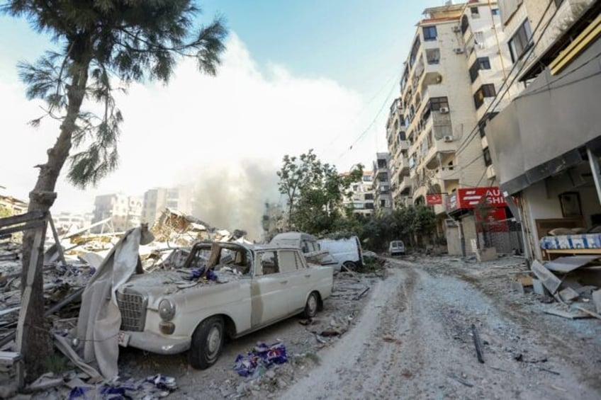 The streets of southern Beirut were deserted following bombing by Israel targeting Hezboll