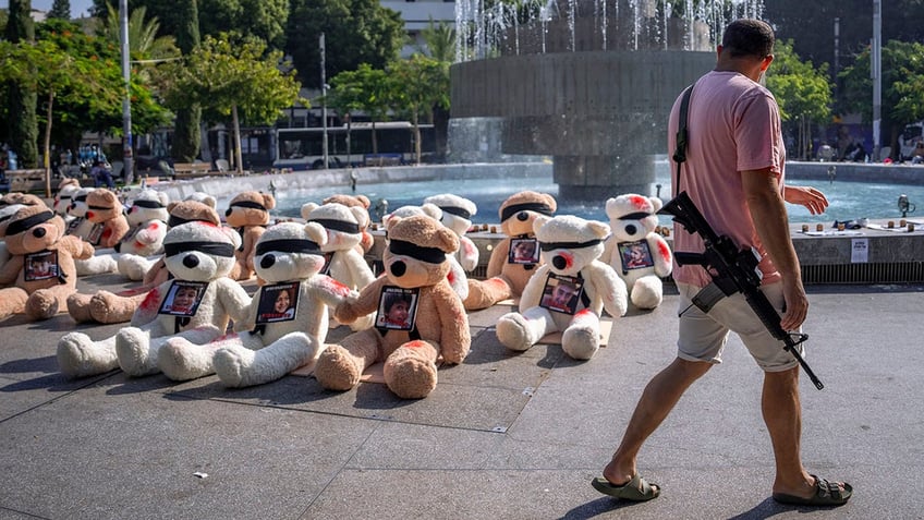 israel teddy bear display highlights hamas child hostages