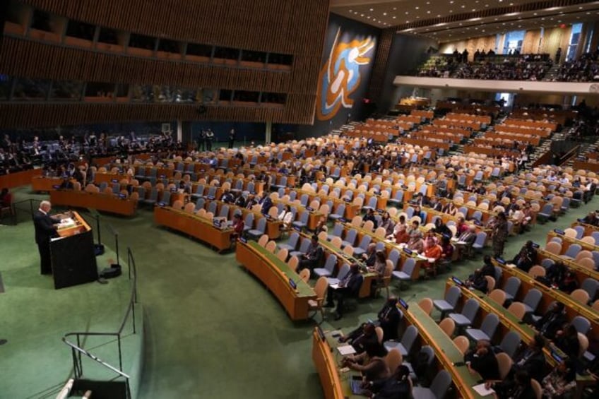 Israeli Prime Minister Benjamin Netanyahu speaks during the 79th session of the United Nat