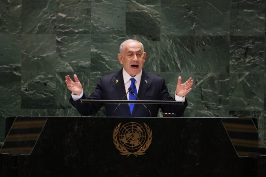 Netanyahu addressed the United Nations General Assembly on September 27