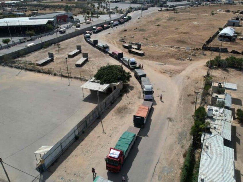 Humanitarian aid trucks (Mohammed Abed / AFP via Getty)