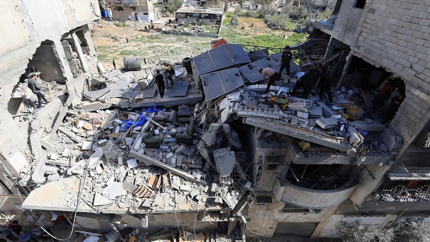 Aftermath of Israeli airstrike in Gaza