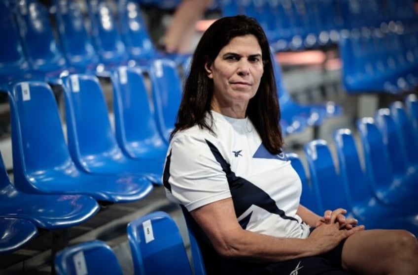 President of the Israeli Olympic Committee Yael Arad poses at the judo stadium on Thursday