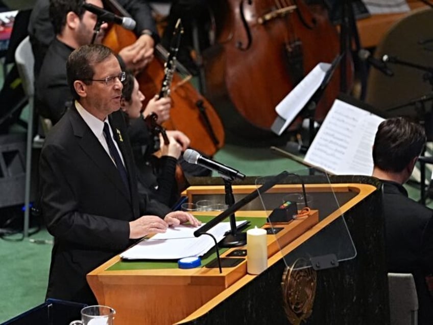 NEW YORK, USA - JANUARY 27: Israeli President Isaac Herzog attends the Holocaust memorial