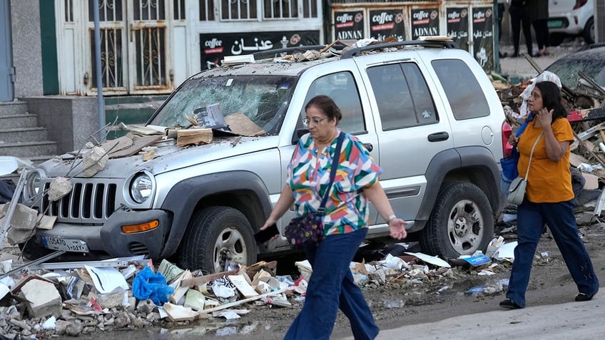 Damaged vehicle in Beirut