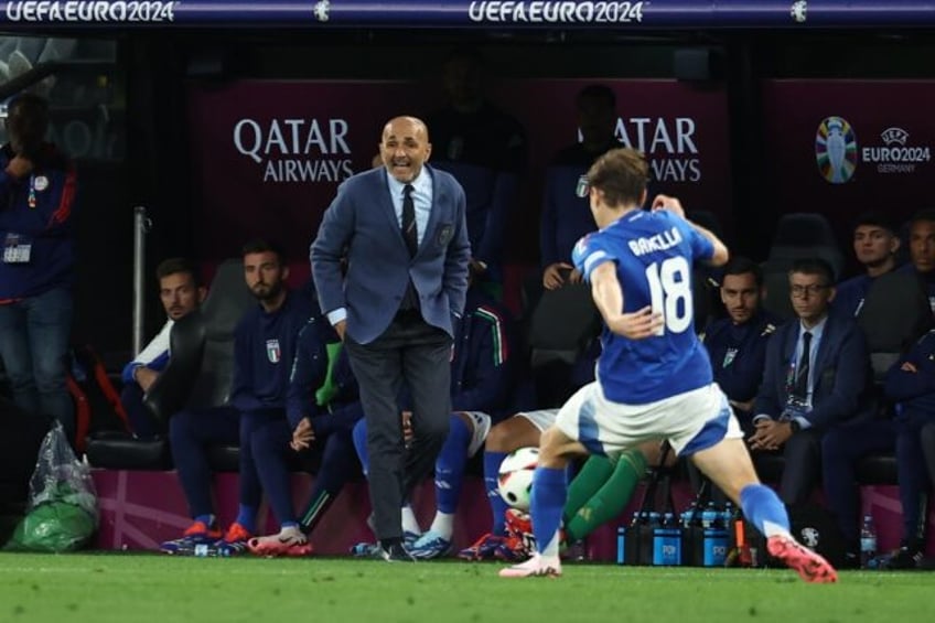 Luciano Spalletti reacts during Italy's opening Euro 2024 match with Albania