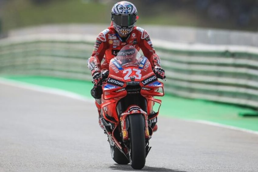 Italian rider Enea Bastianini has his first pole position for Ducati at Portugal's MotoGP