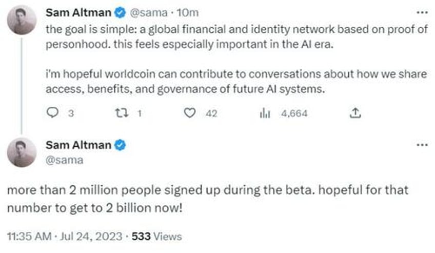 its time openais sam altman launches worldcoin token to distinguish humans from bots
