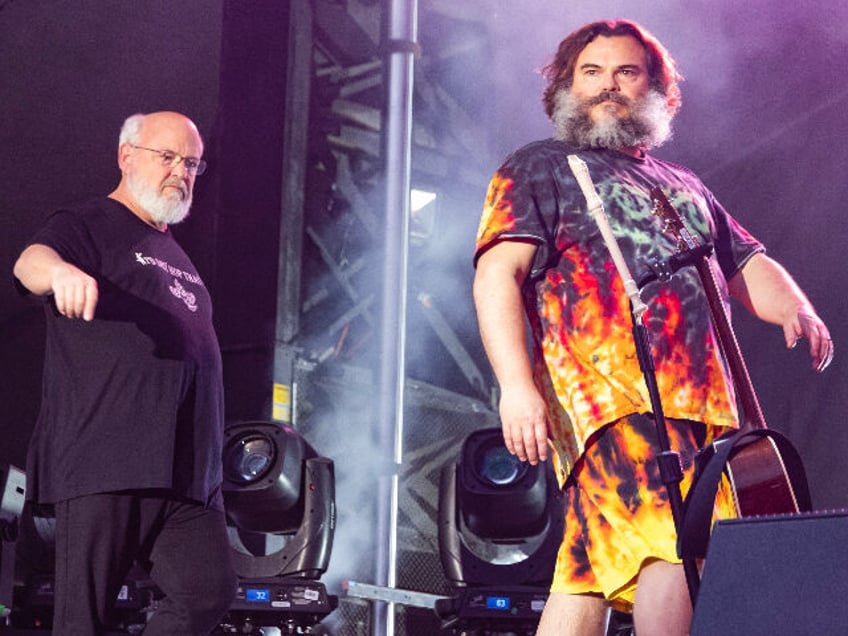 ATLANTA, GEORGIA - MAY 06: Kyle Gass (L) and Jack Black of Tenacious D perform on day 2 of