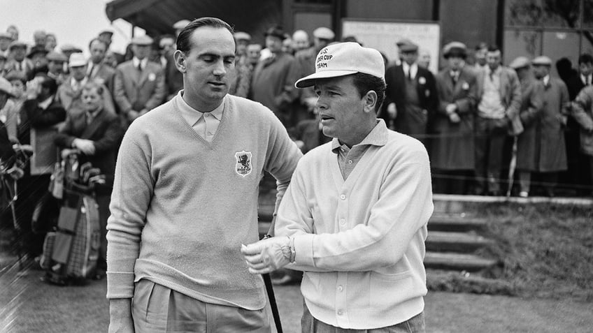 Jack Burke Jr. with Peter Mills on golf course