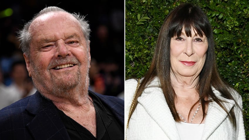 side by side recent photos of Jack Nicholson and Anjelica Huston