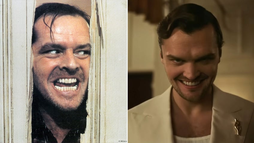 Side by side photos of Jack Nicholson in "The Shining" and Ray Nicholson in "Smile 2"