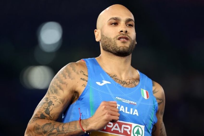 Italy's Marcell Jacobs wins his semi-final to advance to the final of the European 100m