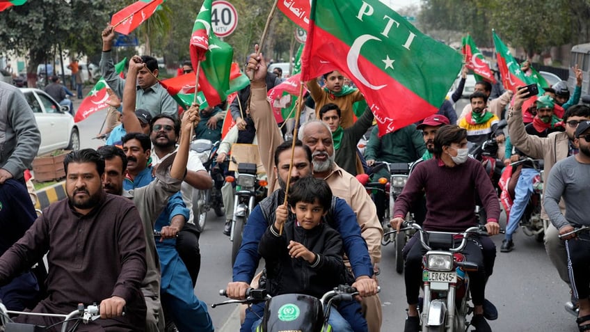 Supporters of Pakistan's imprisoned former Prime Minister Imran Khan