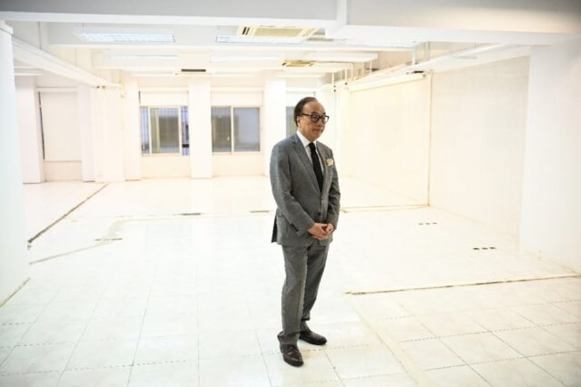 Veteran Hong Kong politician Alan Leong stands in the now-empty Civic Party headquarters, once the city's second largest opposition party