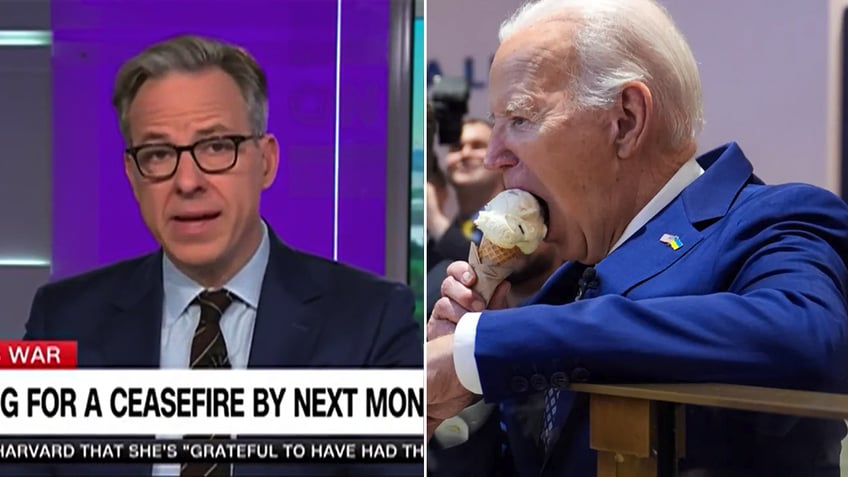 Jake Tapper and Joe Biden split image