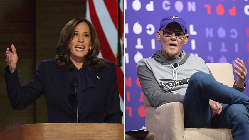 Kamala Harris and James Carville