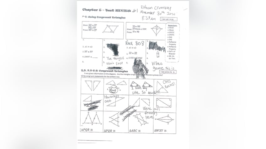 Ethan Crumbley class drawings made before Nov. 30, 2021, shooting
