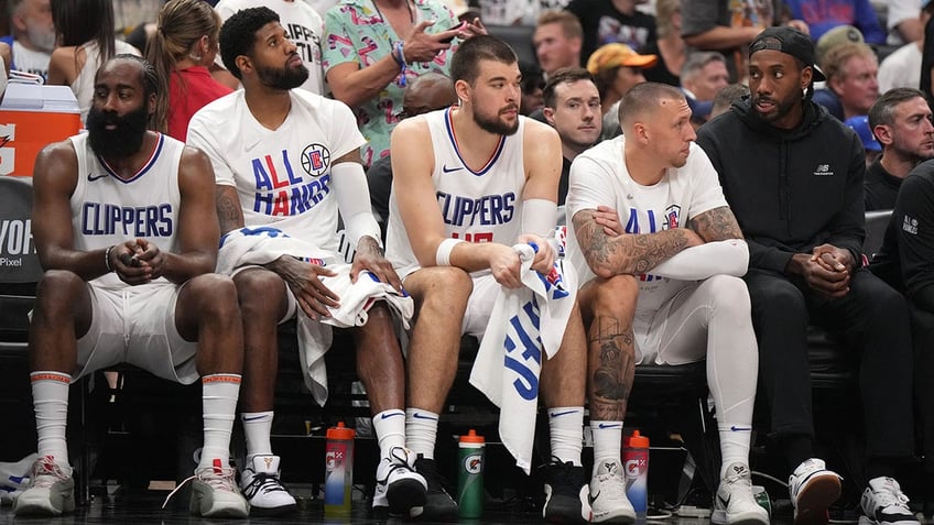 Clippers bench in the playoffs
