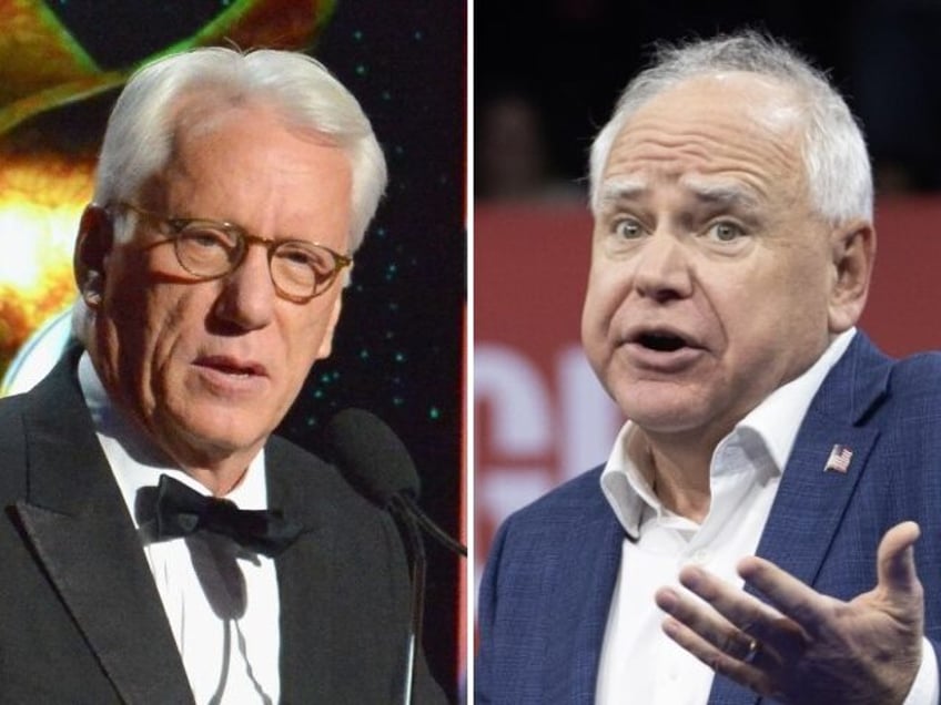 Actor James Woods (left) and Governor Tim Walz (right).