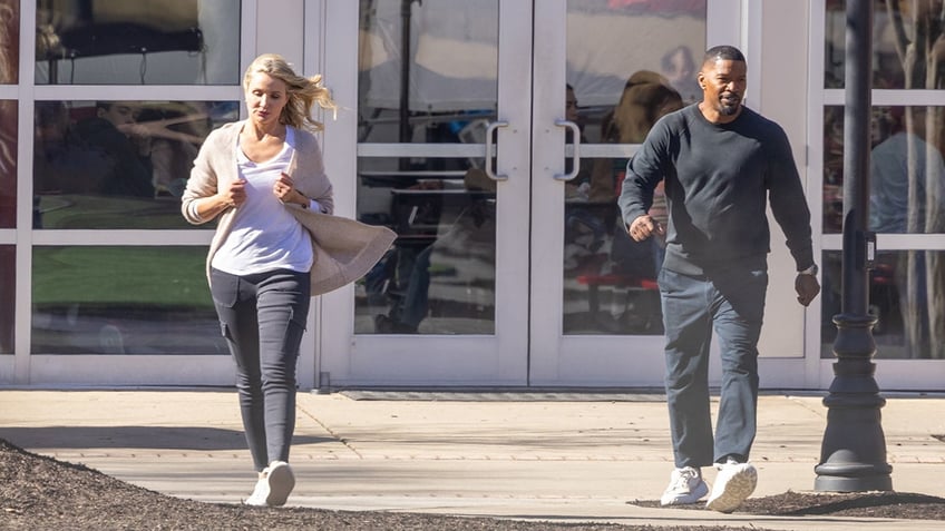 Jamie Foxx returns to the set of his upcoming film ‘Back In Action’ alongside co-star Cameron Diaz